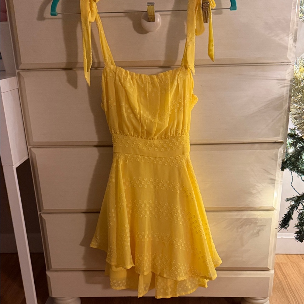 Yellow Romper with Tie Straps